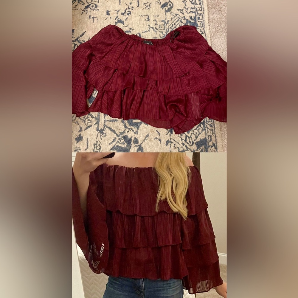 BRAND NEW NEVER WORN MAROON MINK PINK TOP